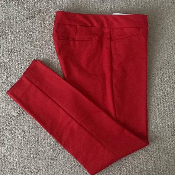 Crosby Madison Career Pants Size 4 Red 97% Cotton NWOT Minimalist Sophistication - Picture 8 of 12